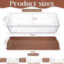 Baderke 1 Set 16" x 9" Chilled Serving Tray for Parties with Compartments, Ice Chilled Party Crudite Platter, Charcuterie Serving Board, Cold Dish Dip Tableware for Seafood Vegetable (Dark Wood)