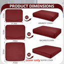 Cethytirko 14 Piece Outdoor Patio Waterproof Cushion Covers, Fits 6-Seat Wicker Rattan Sectional Couch Chair Furniture Cover Replacement Set - Fade-Resistant Patio Cushion Covers with Zipper, Red, 25.6*25.6*4 inches