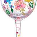 NymphFable Hand Painted Wildflowers Wine Glasses Birthday Wine Glass Birthday Gift for Women with Personalized Gift Box, 15oz