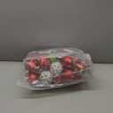 Christmas Ornaments Balls - 30 Pcs 2.4 Inch Shatterproof Plastic Christmas Balls Sets, Red Green & White Small Christmas Tree Ball Hanging Ornaments for Holiday Wreath Party Christmas Tree Decor (E)