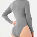 DAVID ARCHY Women's Long Sleeve Modal Soft Bodysuit Going Out Tops for Women (Gray)