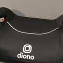 Diono Solana, No Latch, Single Backless Booster Car Seat, Lightweight, Machine Washable Covers, Cup Holders, Black