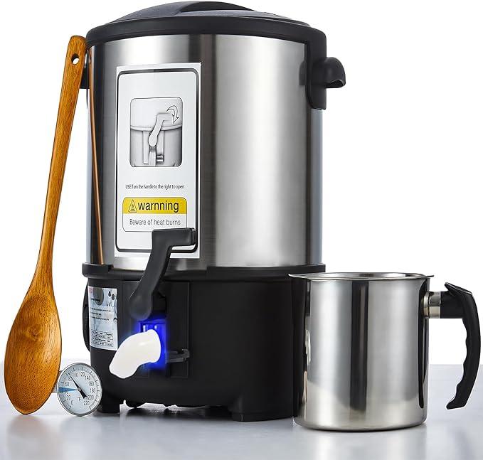 Electric Wax Melter for Candle Making, 7 Qts (14 Lbs), Soy Wax Melting Pot Kit with Quick Pour Valve