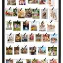 Collage Picture Frame,Photo Display Board with Clips,Hanging Pictures Frames Photos Wall Decor for Wedding Graduation Party Birthday Greeting Letter Christmas Cards Holder Organizer,39 inch(Black)