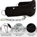 Rip Toned Dip Belt  Weight Lifting Belt with 36" Steel Chain for Dips, Chin Ups & Pullups Heavy Duty | Comfortable Fit | Supports Progressive Overload for Strength & Muscle Gains (Black)