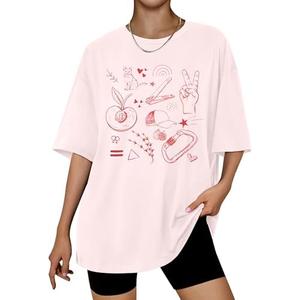 Magical Shirt Women Magic Sun Print Tshirt Cute Sunshine Graphics T Shirts Summer Vacation Short Sleeve Tops, XL, Pink