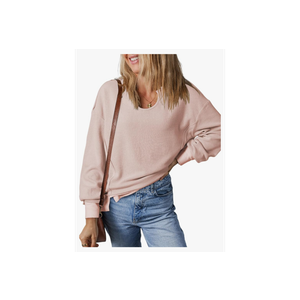 Dokotoo Womens Spring Outfits V Neck Waffle Knit Tops Cropped Sweaters Long Sleeve Pullover Crop Top MEDIUM