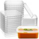 NYHI 8 oz 20 Pack Square Clear Deli Containers with Lids Disposable BPA Free Square Plastic Food Storage Containers with Lids Airtight for Meal Prep Take Out Kitchen