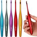 Rivvlive 5 Pcs Aluminum Crochet Hooks Set, 3.5mm-6.0mm Ergonomic Crochet Hooks with Non-Slip Hook for Arthritic Hands, Beginners, Crocheting Lovers, Ideal Crochets Gift for Mother Women DIY Craft