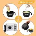 Layron Large Ramen Bowl, Ramen Noodle Bowls Microwavable 45 oz, Ramen Cooker, Microwave Pasta Cooker, Ramen Bowl Microwave Gift for College Boys Girls Male Female Dorm Room (black)