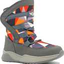 REDVOLUTION Girls Boys Unisex Snow Boots Slip-Resistant Waterpoof Winter Fashion Shoe (1 Big Kid) (278 Silver Orange)