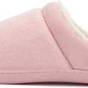 NewDenBer Women's Cozy Memory Foam Slippers Soft Fleece Lined Slip on Indoor Outdoor House Shoes (Pink)