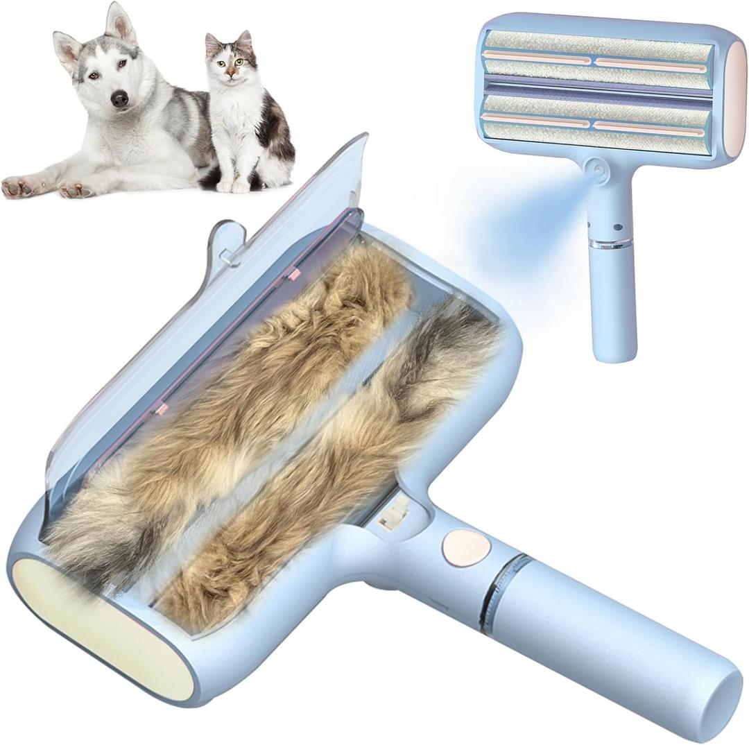 Pet Hair Removal Tool: New Upgraded Pet Hair Remover with Fur Bin-Reusable Lint Roller for Pet Hair-Cat and Dog Hair Remover for Couch, Furniture, Carpet, Clothes, Car Seat - Essential for Pet Owners