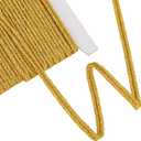 FINGERINSPIRE 10 Yards Metallic Gimp Braid Cord 1/4 inch Wide Thread String Goldnord Metallic Tinsel Cord Polyester Beading String Knotting Cord for Hair Decoration Costume DIY Craft Embellishment