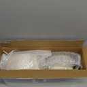 U-QE 100 Piece Ivory Scalloped Plastic Plates for Party with Gold Rim - Plastic Party Plates Disposable Heavy Duty - High End Disposable Plates Include 50pcs Dinner Plates 9"&50pcs Dessert Plates 6.5"