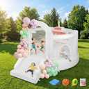 (2025 New) JOYMOR Bounce House for Kids (12FTx10FTx7.2FT) with Slide, Balloons, Spacious Bouncer, White Bounce House for Kids Birthday Party w/Blower 30s Set-up, Portable Bag (Cake)