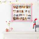 Photo Display Board,Collage Picture Frame With Clips,Graduation Decor, Wall Mount