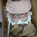 Ktaxon 6-in-1 Baby High Chair, Portable Convertible Highchair with Removable Dual-Layer Tray, 5-Point Safety Harness and Locking Wheels for Toddlers & Babies, Pink