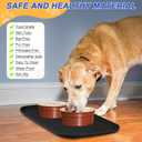 SMILOOL Silicone Pet Feeding Mat with Raised Edge for Food and Water, Dog Bowl Mats, Cat Bowls Placemat with High Lip for Floor Waterproof, Rubber Tray for Cats and Dogs 24 x 16 x 0.8 Black