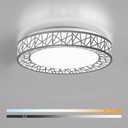 Lightania 14 Inch Flush Mount Ceiling Light, Modern Brushed Nickel LED Ceiling Light Fixture, 24W 2400LM 2700-6500K Adjustable, Dimmable Ceiling Lights for Bedroom, Kitchen, Hallway, Bathroom, ETL