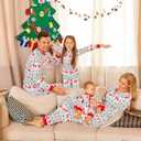 PopReal Christmas Pajamas for Family, Family Christmas Pajamas PJs Matching Sets Top Sleepwear Jammies (Large, White 2)
