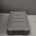 Amazon Basics Plastic Storage Containers with Secure Latching Lids, Stackable Organization Bins for Organizing, Clear/Grey, 12 Quart, Set of 6