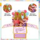 5 x Happy Birthday Pop Up Card, Creative 3D Birthday Card with Classic Envelope & Writing Note Happy Birthday Pop Up Box for Women Men(80th Birthday Card)