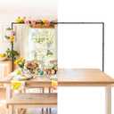 Over The Table Rod Stand with Clamps Adjustable 28"-69" Tall 31"-98" Length Table Arch Stand Hanging for Wedding Birthday Party Halloween Christmas Party (Black)