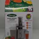 Omega Centrifugal Juicer with Extra Large Chute High Speed Extractor For Fruits and Vegetables, Features 2 Speeds Stainless Steel Filter and Large Pulp Container, 1000-Watts, Silver