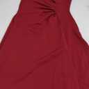 ANRILITA Maxi Dress for Women Wrap V Neck Short Sleeve Empire Pleated Waist Summer Casual Elegant Long Dresses with Pockets, XL