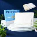 Natural Latex Pillow for Sleeping, Ergonomic Cervical Pillow for Neck Support, 90% Latex Core with Breathable Removable Washable Cover, Contour Bed Pillow for Side & Back Sleepers (White 40*60cm), 15.7 inches by 23.6 inches