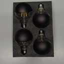 Half Chrome Light Bulb, Dimmable 6W (Equivalent 60 Watt) LED Edison Bulbs,G25/G80 Half Black Dipped, Globe Shape 2700K Warm White, Decorative Light Bulb CRI 90+ E26 Base Pack of 4 (Black)