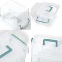 Covetree 7 Pack Small Storage Bins Plastic Storage Container Stackable Box with Lids,with Handle Clear Plastic Container for Suitable for Storing Snacks, Tools, Cosmetics, Toys