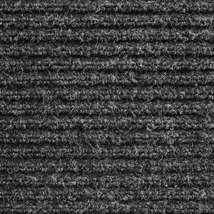 House, Home and More Heavy-Duty Ribbed Indoor Outdoor Carpet with Rubber Marine Backing - Charcoal Black - 6 Feet X 10 Feet