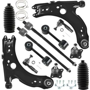 Front Lower Control Arm w/Ball Joint Fit for Volkswagen Golf 03-06, Beetle 01-10, Jetta A4 01-05 - 12 PCS Suspension Kit Sway Bar End Links K90355 1J0407365C K90357 1J0407366C K640176