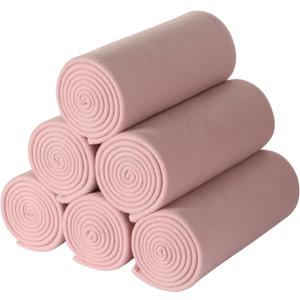 CAI TENG Fleece Throw Blanket Bulk 6 Pack Blankets Soft Lightweight for Kids Cozy Polar Fleece Blanket 50 x 60 Solid Pet-Friendly Bed Sofa Couch Fleece Fabric Travel Wedding Gift Outdoor Pink