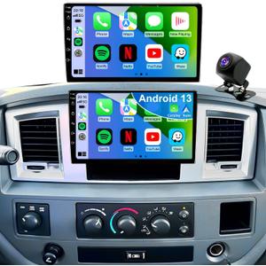 64G Upgrade Android 13 Radio for Dodge Ram 1500/2500/3500 2006-2008, Dodge Durango 2004-2009, Jeep Grand Cherokee 2005-2007, Chrysler 300/300c 2005-2007, Wireless CarPlay Android Stereo 9" 5GWiFi GPS