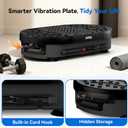 HTM Vibration Plate Exercise Machine, 9 Modes & 120 Speeds, Body Shake Plate with Resistance Bands Slot & Remote Control, 300 Lbs Capacity Shake Board for Weight Loss Fat Burner Home Fitness Workout