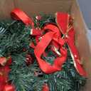 Lyrow 6 Pcs Lighted Christmas Wreath with Red Bow Ornament 13 Inch Prelit Xmas Battery Operated Christmas Wreaths for Front Door Outdoor Holiday Wall Indoor Xmas Decorations Party Decor(Stylish)