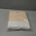 Awellife Boho Yellow Shower Curtain for Bathroom Farmhouse Cotton Stripe Tassel Shower Curtain Natural Texture 72" L x 60" W