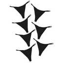 DEANGELMON G-string Thongs for Women Panties No Show Thong Seamless Underwear Low Rise Comfortable Microfiber Workout Pack (7P17,M), Black, 7 count, M