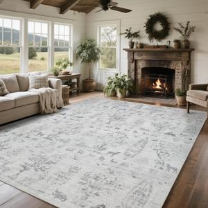 Washable Rugs 8x10 Area Rugs for Living Room,Ultra Soft Faux Wool Retro Carpets,Non Slip Backing,Durable Edge Binding,Stain Resistant,The Large Carpet for Bed Room,Dining Room,Office Decor