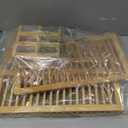 Foldable Bamboo Dish Rack, 3-Tier Wooden Dish Drainer & Utensil Holder for Kitchen - Large Countertop Drying Rack for Dishes and Plates, Natural Compact Storage