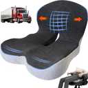 Memory Foam Seat Cushion for Long Sitting,Chair Pads,L-Shaped Ergonomic Design for Office Chair & Truck Drivers,Improve Comfort During Prolonged Sitting(Black Gray)