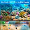 23.8 Inch Monitor with Pop-Up Webcam - 2K 2560 x 1440 IPS Computer Monitor, 100Hz Vertical Gaming PC Screen, Built-in 3MP Webcam & Microphone, HDMI, DisplayPort, Display for Office Home