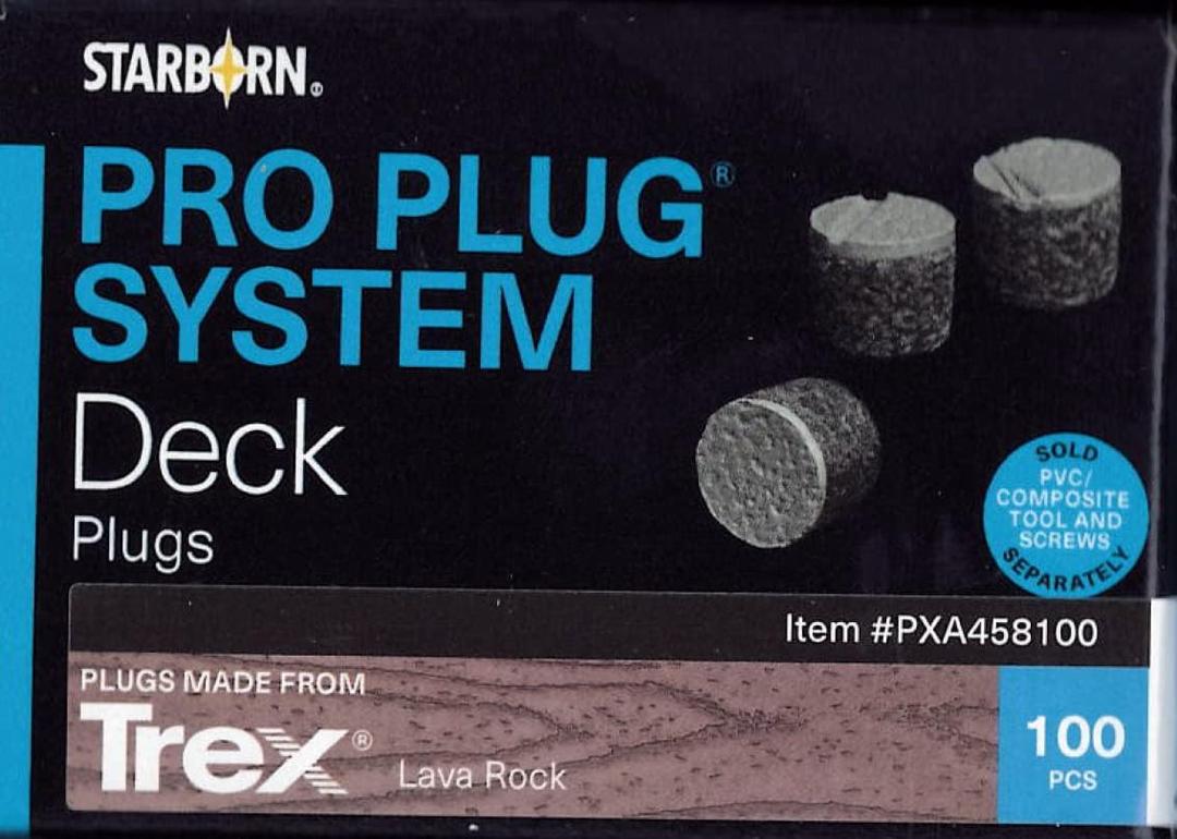 Starborn Pro Plug System Lava Rock PVC Composite Deck Boards, Covers 25 Sq Ft Includes Plugs Only