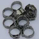 Single Ear Clamps Assortment Kit, StepLess Clamps, Pex Pinch Ring Clamp for Securing Pipe Hoses and Automotive Use 304 Stainless Steel 3/8"-1" (7.8mm-25.6mm) 120Pcs/8Sizes