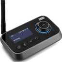 Bluetooth 5.0 Audio Transmitter Receiver Dual Connection for TV Headphones and HiFi Speakers - August MR280 - Multipoint, Low Latency, Stereo, Volume Control, Optical RCA Jack 3.5mm Mains Powered USB