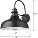 Bestshared Dusk to Dawn Sensor Farmhouse Barn Light, Outdoor Wall Sconce, Outdoor Wall Lantern for Porch, Exterior Light Fixtures Porch Lights (Black+White, 4 Pack)