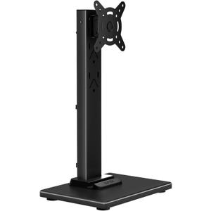 Suptek Single LCD Computer Monitor Free-Standing Desk Stand Mount Riser for 13 Inch to 43 Inch Screen with Swivel, Height Adjustable, Rotation, 50, 75, 100mm VESA Base Stand, Black